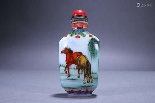 Horse painting snuff bottle