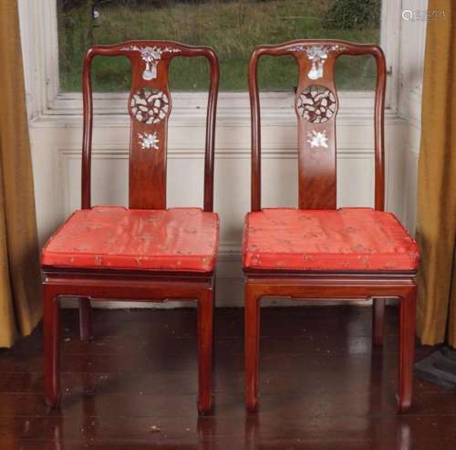 PAIR CHINESE HARDWOOD CHAIRS