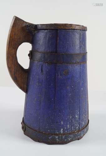 19TH-CENTURY STAVE METAL BOUND JUG