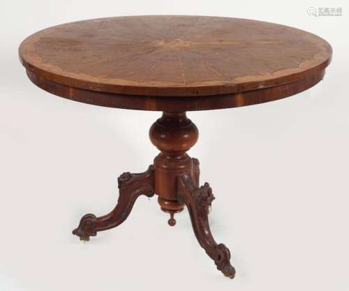 19TH-CENTURY YEWWOOD CENTRE TABLE