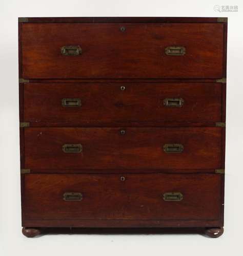 19TH-CENTURY SECRETAIRE CAMPAIGN CHEST