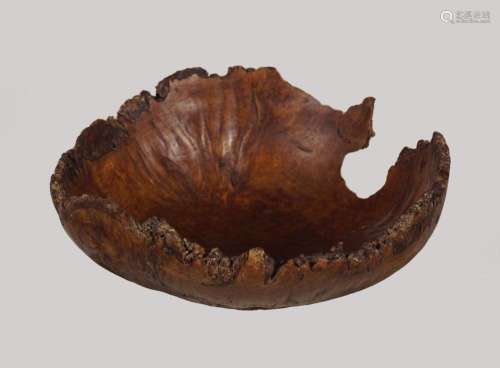 LATE 19TH-CENTURY BURLWOOD FRUIT BOWL