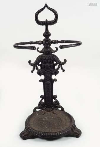 19TH-CENTURY COALBROOKDALE CAST IRON STICKSTAND