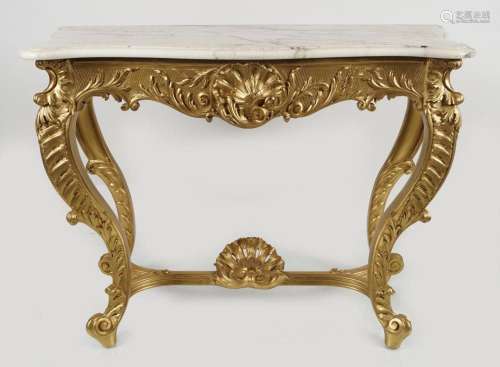 19TH-CENTURY CARVED GILTWOOD CONSOLE TABLE