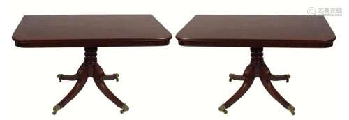 PAIR REGENCY MAHOGANY SIDE TABLES