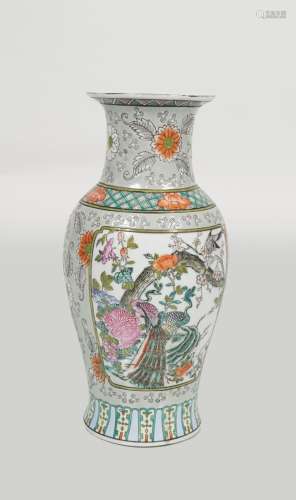 LARGE ORIENTAL POLYCHROME VASE