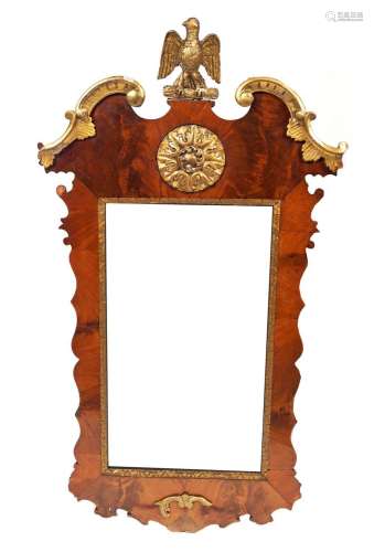 19TH-CENTURY WALNUT FRAMED MIRROR