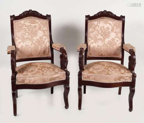 PAIR EARLY 19TH-CENTURY MAHOGANY ARMCHAIRS