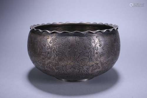 Old Collection Sterling Silver Flower Pattern Bowl