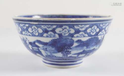 CHINESE QING BLUE AND WHITE BOWL