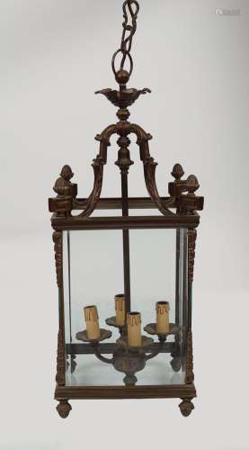 EDWARDIAN BRASS HALL LANTERN