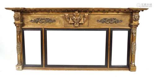 REGENCY GILT FRAMED OVERMANTLE MIRROR