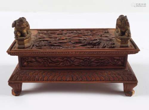 CHINESE QING CARVED HARDWOOD STAND