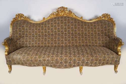 LARGE 19TH-CENTURY CARVED GILTWOOD SETTEE