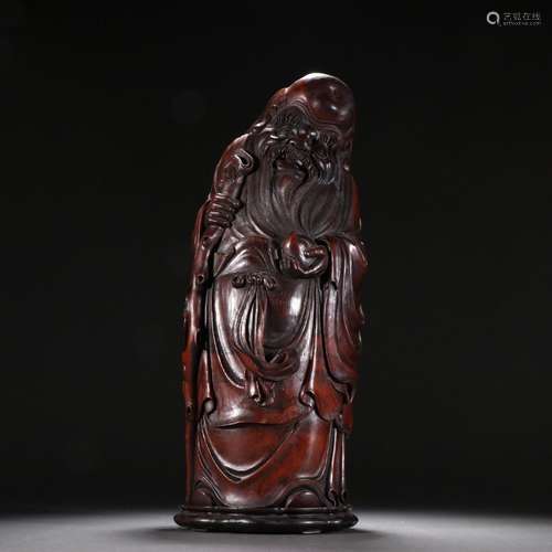 Old Bamboo Carved Shouxian Weng Ornament