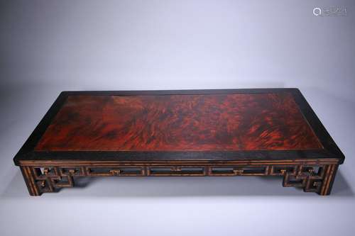 Old Tibetan Xiangfei Bamboo Inlaid Wooden Tea Table