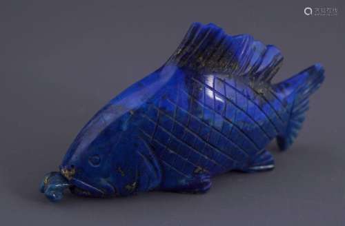 CHINESE LAPIS LAZULI SNUFF BOTTLE AND STOPPER