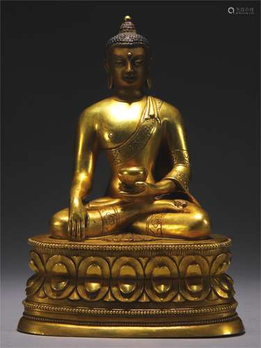 Bronze gilt statue of a pharmacist in old collection