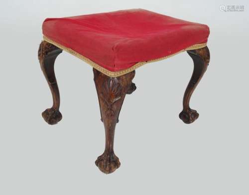 19TH-CENTURY MAHOGANY STOOL