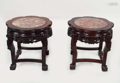 PAIR 19TH-CENTURY CHINESE HARDWOOD STANDS