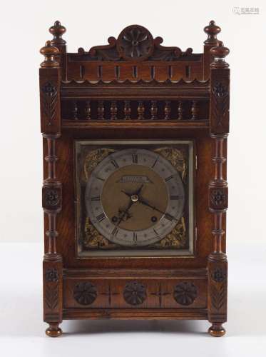 19TH-CENTURY OAK CASE BRACKET CLOCK