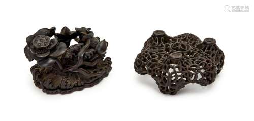 TWO CHINESE ZITAN WOODEN STANDS, 18TH CENTURY, QING DYNASTY ...