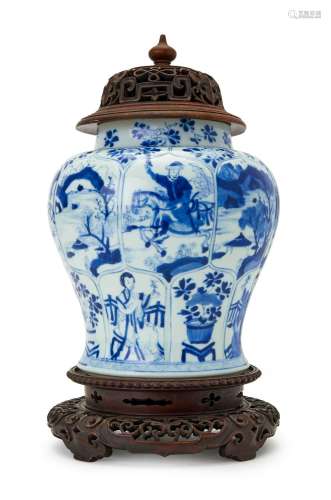 A CHINESE BLUE & WHITE FIGURAL VASE, KANGXI PERIOD (1662...