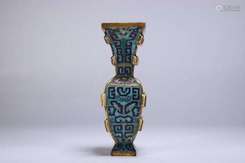 Old collection of cloisonné animal-mask flower goblet