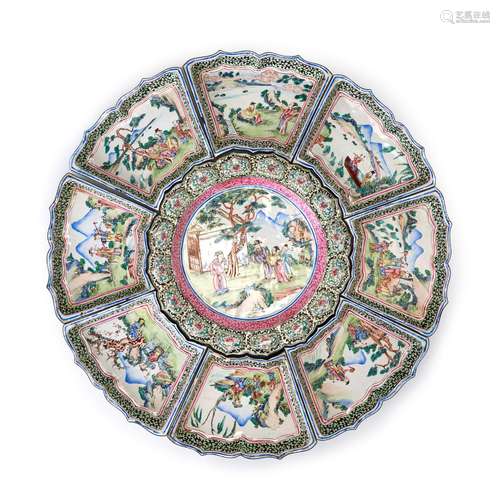 A CHINESE CANTON ENAMEL HORS D\'OEUVRE SET, QIANLONG PERIOD ...