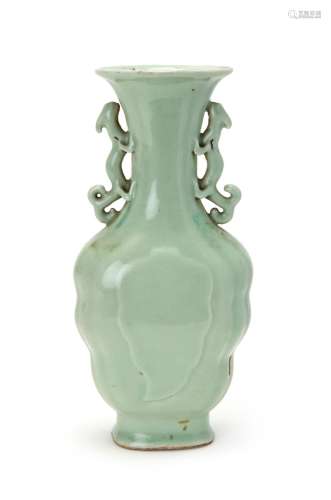 A CHINESE CELADON GLAZED VASE, DAOGUANG MARK & OF THE PE...