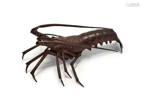 A JAPANESE BRONZE OKIMONO OF A LOBSTER,MEIJI PERIOD (1868-19...