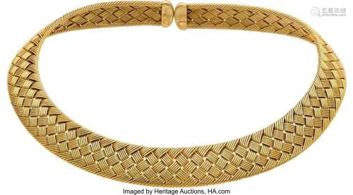 Hermès Gold Necklace, French Metal: 18k gold Marked: Hermès,...