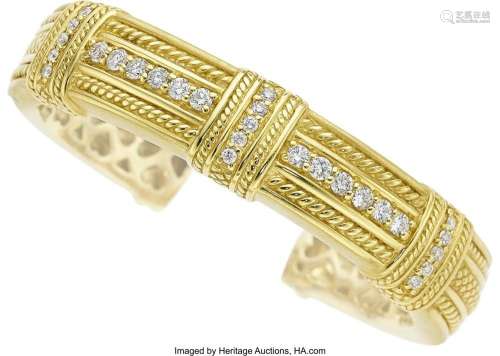 Judith Ripka Diamond, Gold Bracelet Stones: Full-cut diamond...