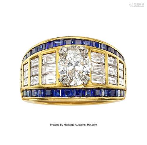 Picchiotti Diamond, Sapphire, Gold Ring Stones: Oval-shaped ...