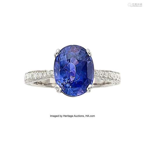 Color-Change Sapphire, Diamond, Platinum Eternity Ring Stone...