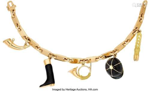 Hermès Enamel, Gold Bracelet, French Element: Enamel Metal: ...