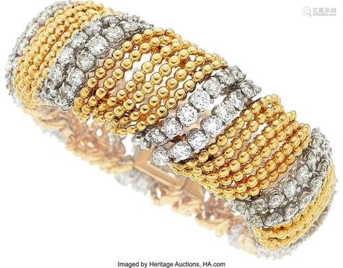 Tiffany & Co. Diamond, Gold Bracelet Stones: Full-cut di...