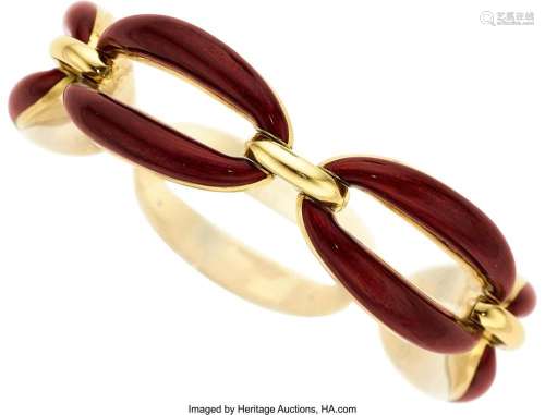 Cartier Enamel, Gold Bracelet, circa 1970 Metal: 18k gold El...