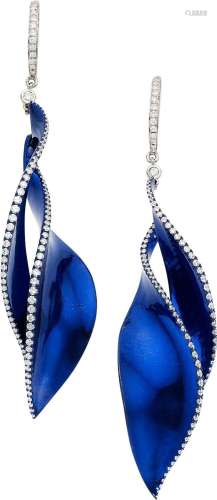 Rebecca Koven Diamond, White Gold, Titanium Earrings Stones:...