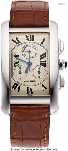 Cartier White Gold Tank Américaine Chronograph Watch Case: 4...