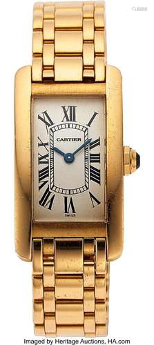 Cartier Tank Américaine Gold Watch Case: 34 x 19 mm, rectang...