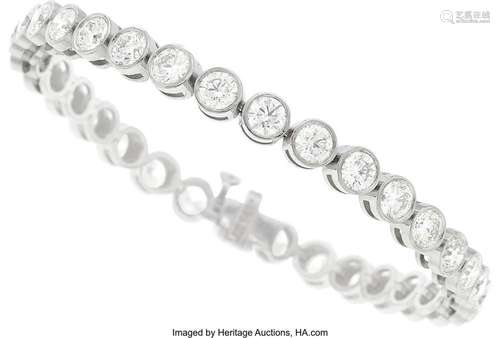 Diamond, White Gold Bracelet Stones: Full-cut diamonds weigh...