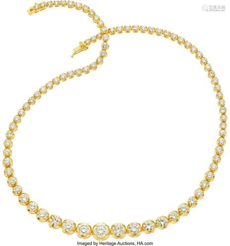 Diamond, Gold Necklace Stones: Round brilliant and full-cut ...