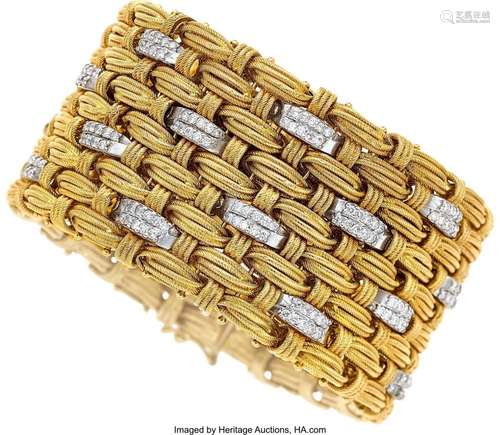 Diamond, Gold Bracelet Stones: Full-cut diamonds weighing a ...