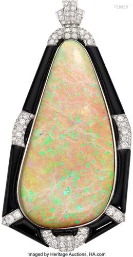 Janesich Opal, Diamond, Black Onyx, Platinum, White Gold Enh...