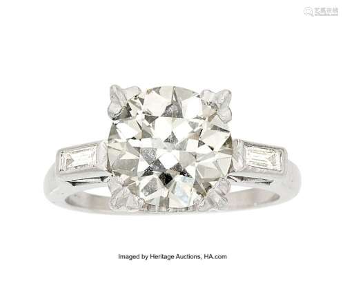 Diamond, Platinum Ring Stone: European brilliant-cut diamond...