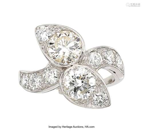 Diamond, Platinum Ring Stones: Round brilliant-cut diamonds ...