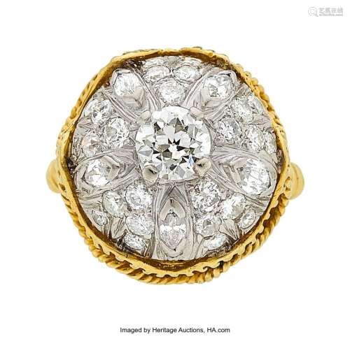 Diamond, Gold, Silver Ring Stones: European-cut diamond weig...