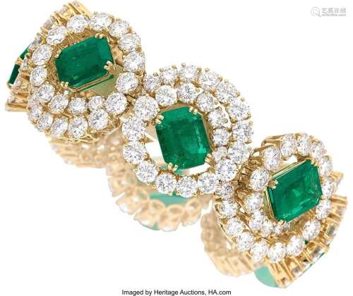 Alexandre Reza Colombian Emerald, Diamond, Gold Bracelet, Fr...