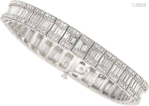 Diamond, White Gold Bracelet Stones: Baguette-cut diamonds w...